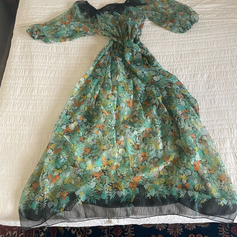 Floral Green Maxi Dress